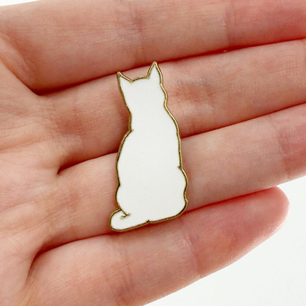 White Cat Soft Enamel Pin